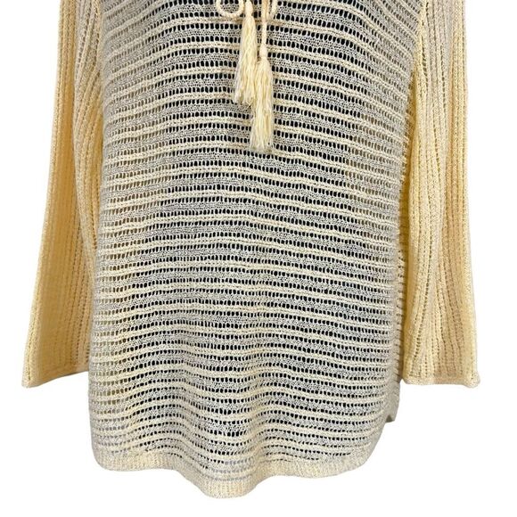 Chicos Canary Yellow Loose Open Knit Sweater - Picture 3 of 9